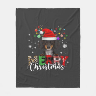 Couverture Polaire T-Shirt Dachshund Chien de Noël Santa Noël de T-Sh