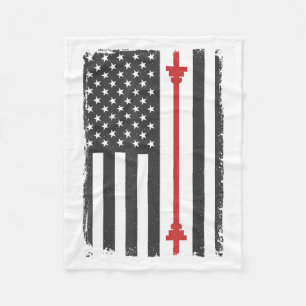 Couverture Polaire T-shirt de sport avec drapeau américain et haltère