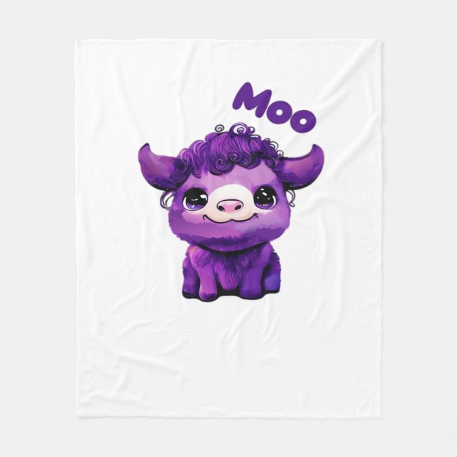 Couverture Polaire T-shirt de vache pourpre surdimensionné (Devant)