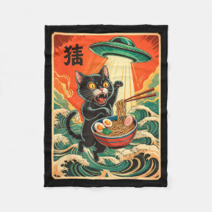 Couverture Polaire T-shirt drôle d'anime japonais Ramen de chat Ufo p