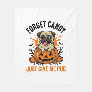 Couverture Polaire T-shirt drôle de Pug Halloween Oublier le design d