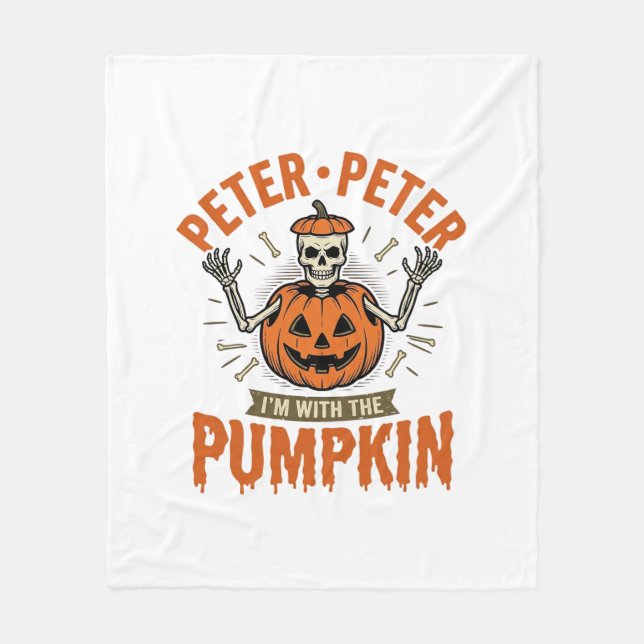 Couverture Polaire T-shirt drôle de squelette d'Halloween Peter Peter (Devant)