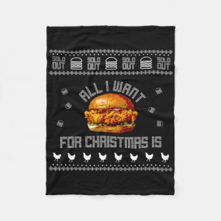 Couverture Polaire T-shirt drôle et laid de Noël du sandwich au poule