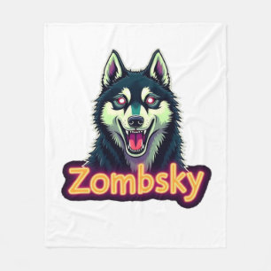 Couverture Polaire T-Shirt essentiel pour Halloween Chien Zombie Sibe