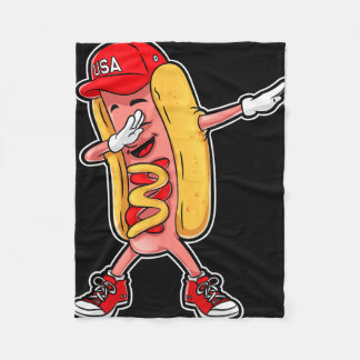 Couverture Polaire T Shirt Hot Dog Dabbing 4 Juillet Hotdog Merica
