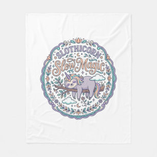 Couverture Polaire T-Shirt Licorne Slothicorn Magie Lente Fantaisiste