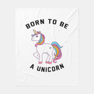 Couverture Polaire T-shirt Licorne Vintage Mignon Né pour être une li