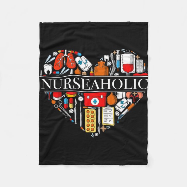 Couverture Polaire T-shirt Nurseaholic pour infirmières (Devant)