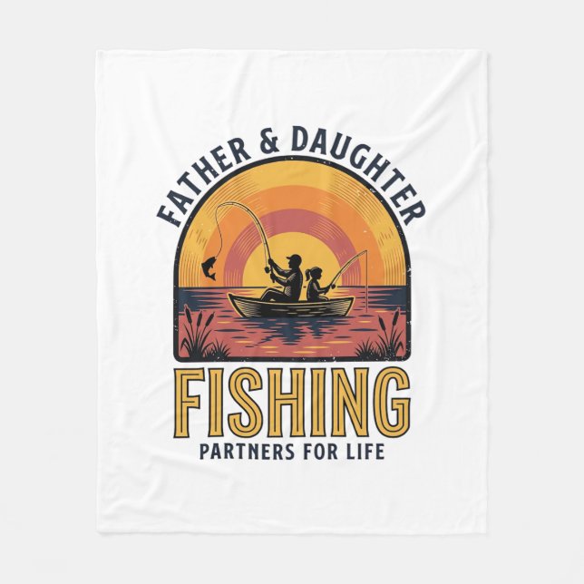 Couverture Polaire T-shirt père fille partenaires de pêche pour la vi (Devant)
