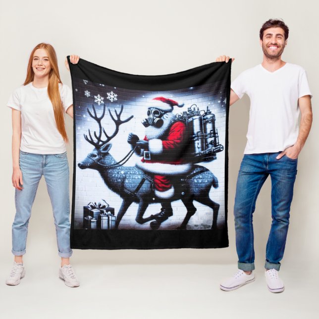Couverture Polaire T-shirt père Noël (En situation)