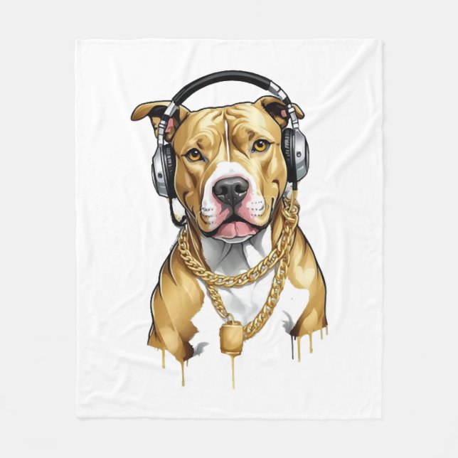 Couverture Polaire T-shirt Pitbull style street (Devant)