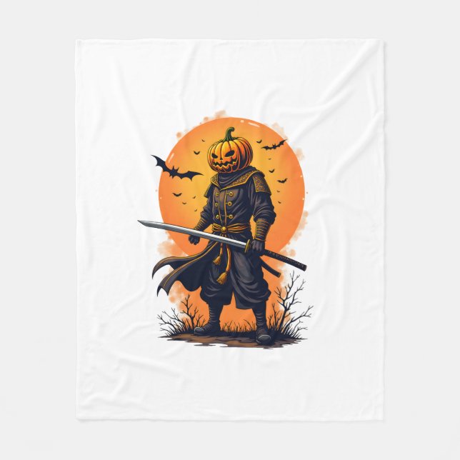 Couverture Polaire T-Shirt Pumpkin Samurai � Guerrier Halloween (Devant)