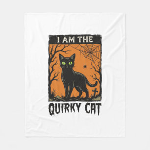 Couverture Polaire T-Shirt Quirky Cat Halloween Gravure Vintage Des