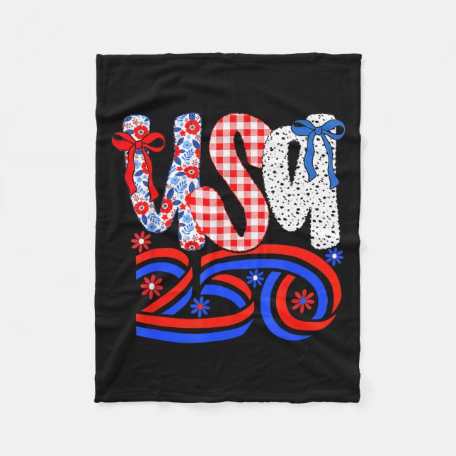Couverture Polaire T-shirt rétro américain Coquette Bow 250 drapeau,  (Devant)
