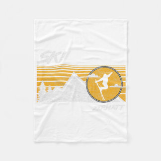 Couverture Polaire T-shirt Ski Zermatt Suisse Ski rétro