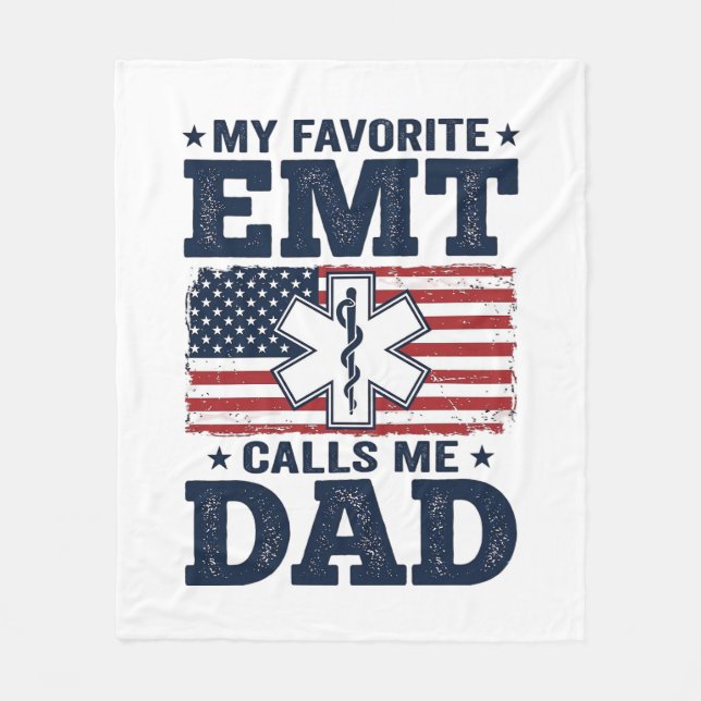 Couverture Polaire T-shirt vintage patriotique Mon EMT préféré m'appe (Devant)