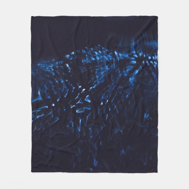 Couverture Polaire Tableau abstrait noir et bleu (Devant)