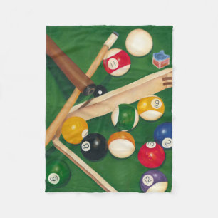 Couverture Polaire Tableau de billards réaliste avec les boules et la