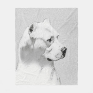 Couverture Polaire Tableau Dogo Argentino - Art Chien original