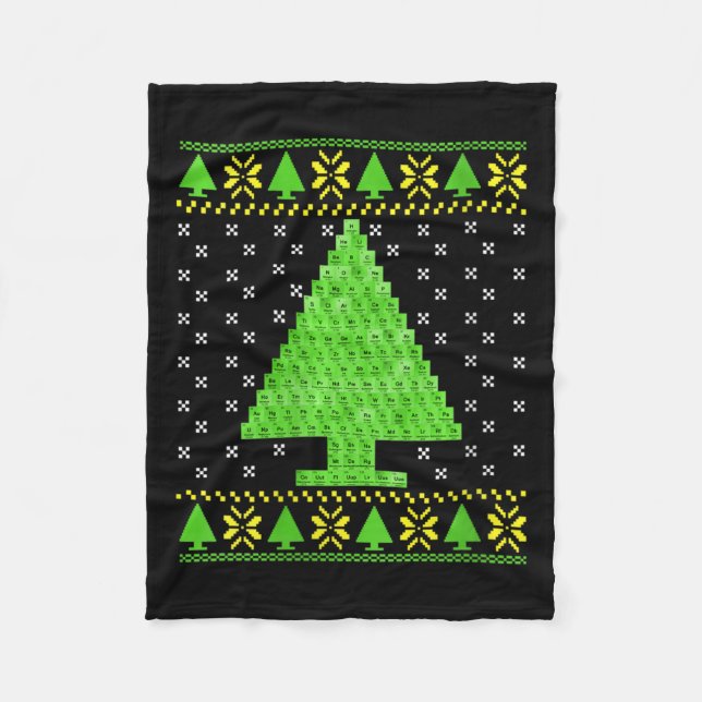 Couverture Polaire Tableau périodique des femmes laide pull de Noël (Devant)