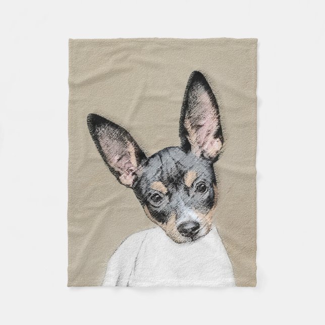 Couverture Polaire Tableau Rat Terrier - Cute Original Chien Art (Devant)