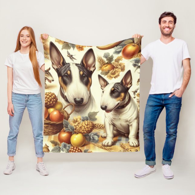 Couverture Polaire Tableau vintage Bull Terrier (En situation)