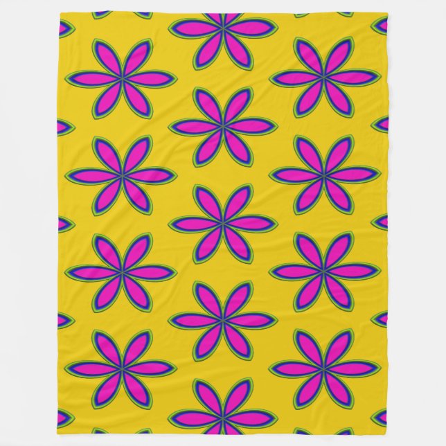 Couverture Polaire Tache de fleurs violettes (Devant)