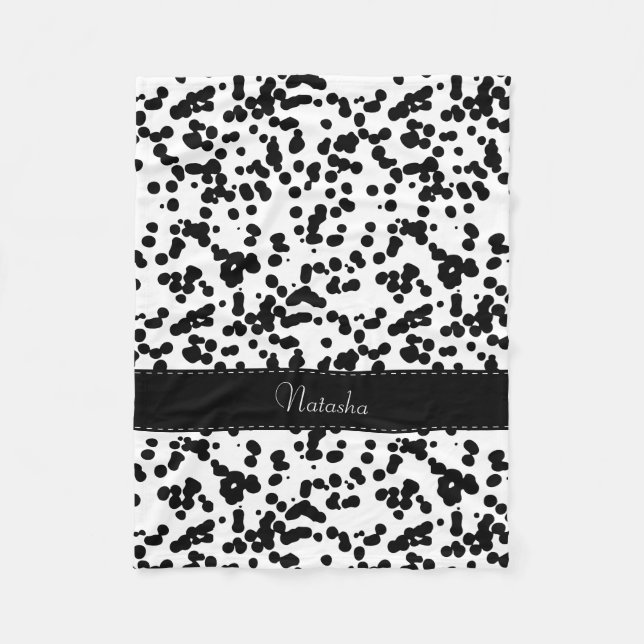 Couverture Polaire Taches dalmatiennes noires et blanches (Devant)