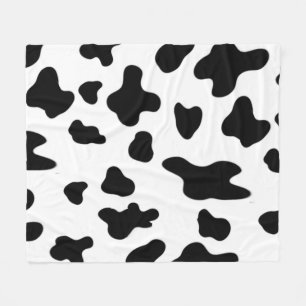 Couverture Polaire Taches de vache noires et blanches de campagne
