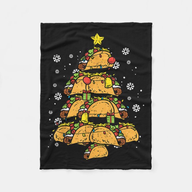 Couverture Polaire Taco Christmas Tree Xmas Mexican Food  (Devant)