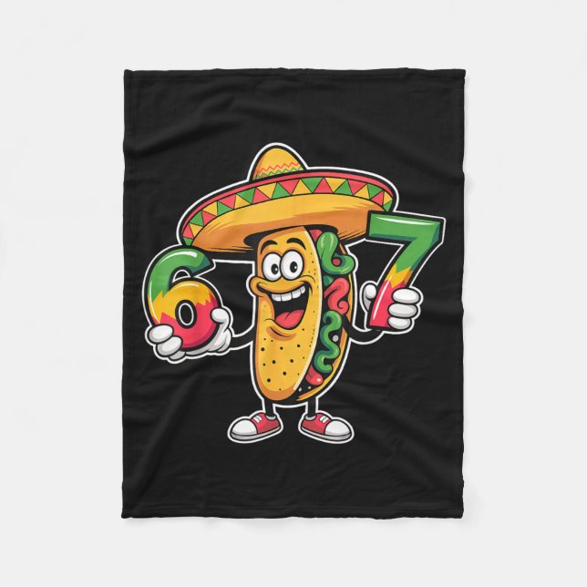 Couverture Polaire Taco drôle 67 meme cinco de mayo fête design  (Devant)