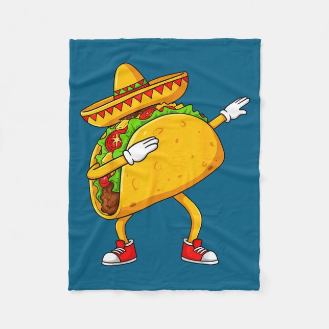 Couverture Polaire Taco mexicain dabbing drôle cinco de mayo  (Devant)