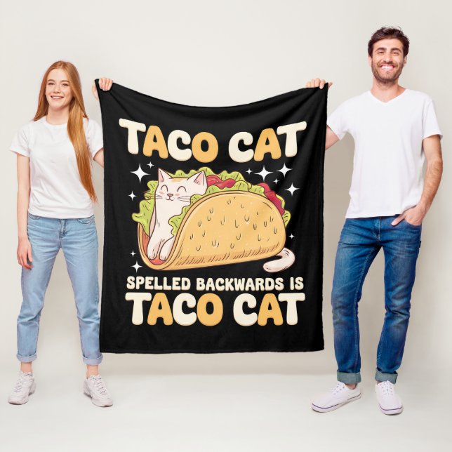 Couverture Polaire Tacocat Épelé à l'Envers Taco Cat Mexicain (En situation)