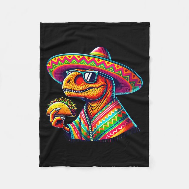 Couverture Polaire Tacosaurus taco dinosaure cinco de mayo mexicainTa (Devant)