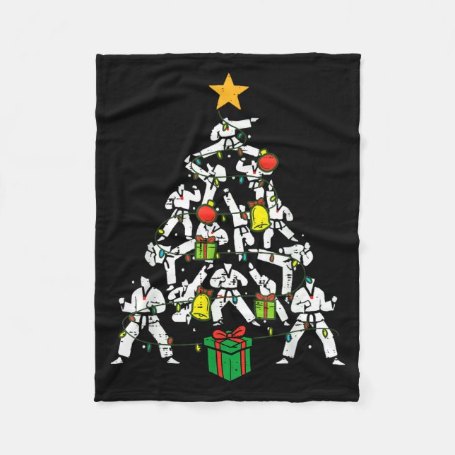Couverture Polaire Taekwondo Christmas Tree Xmas Martial Arts Karate  (Devant)