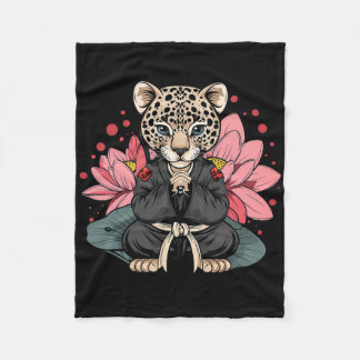 Couverture Polaire Taekwondo Leopard Kickboxing Animall Jiu-jitsu Kun