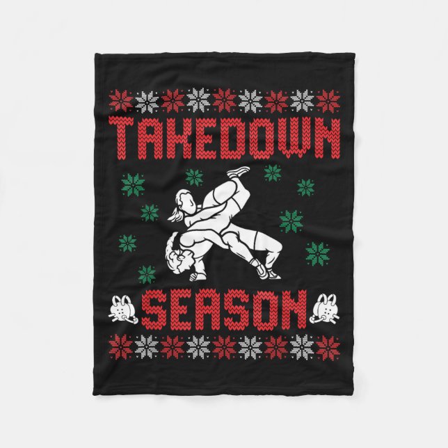 Couverture Polaire Takedown Season Girls Wrestling Ugly Sweater Chris (Devant)