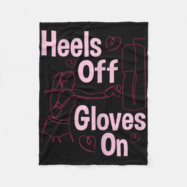 Couverture Polaire Talons Hauts Gants Sur - Boxe Kickboxing Kickboxer (Devant)
