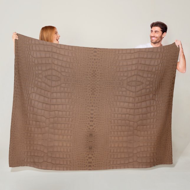 Couverture Polaire Tan Alligator Texture Imprimer (En situation)