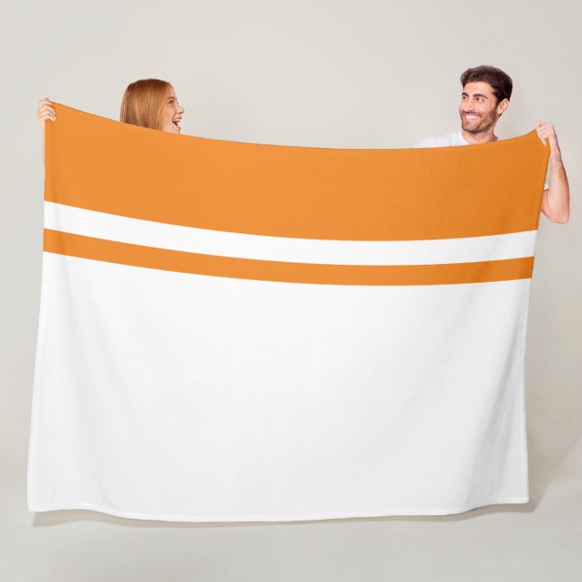 Couverture Polaire Tangerine sportive Orange Blanc rayures Couleur Bl (En situation)