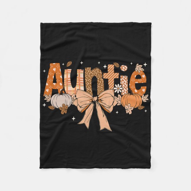Couverture Polaire Tante Citrouille Fall Coquette Bow Thanksgiving Ma (Devant)