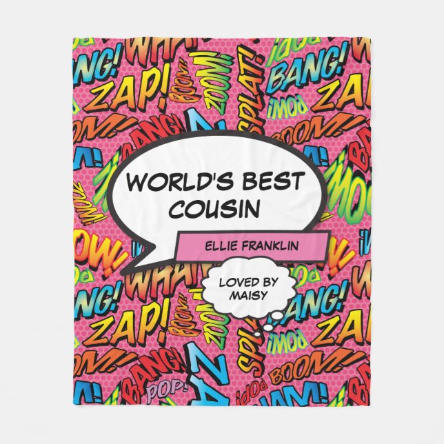Couverture Polaire Tante Fille Rose Fun Cool Typographique (Devant)