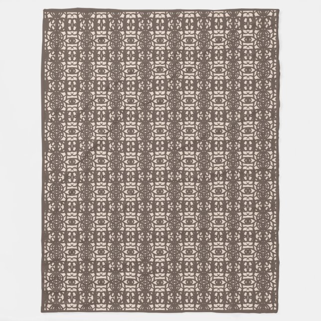Couverture Polaire Tao moderne marron et beige (Devant)