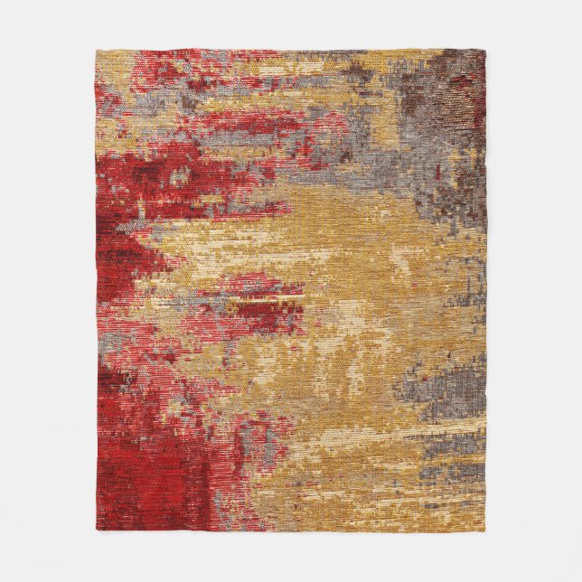 Couverture Polaire Tapis d'or rouge oriental texture. (Devant)