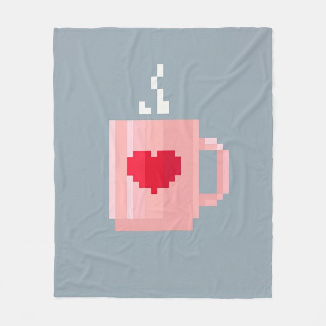 Couverture Polaire Tapis extérieur/intérieur Pixel Coffee Cup (Devant)