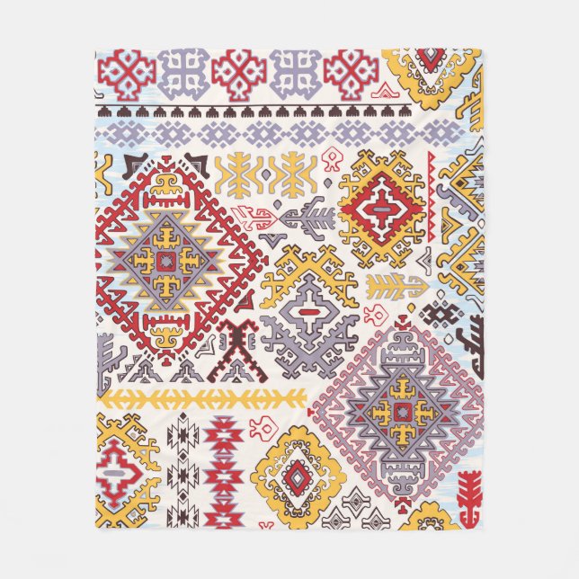 Couverture Polaire Tapis indien, paisley mandala, yoga (Devant)