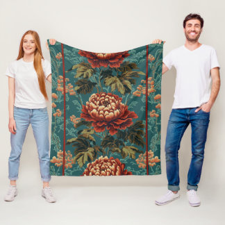 Couverture Polaire Tapisserie de Peony impériale