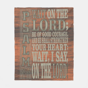 Couverture Polaire Tapisserie murale en bois avec verset biblique Psa