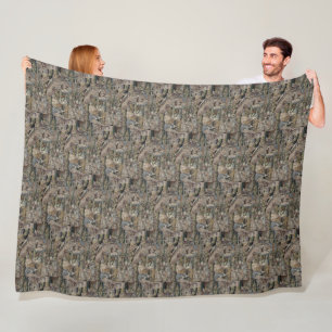 Couverture Polaire Tapisserie vintage Queen Esther Broderie violet