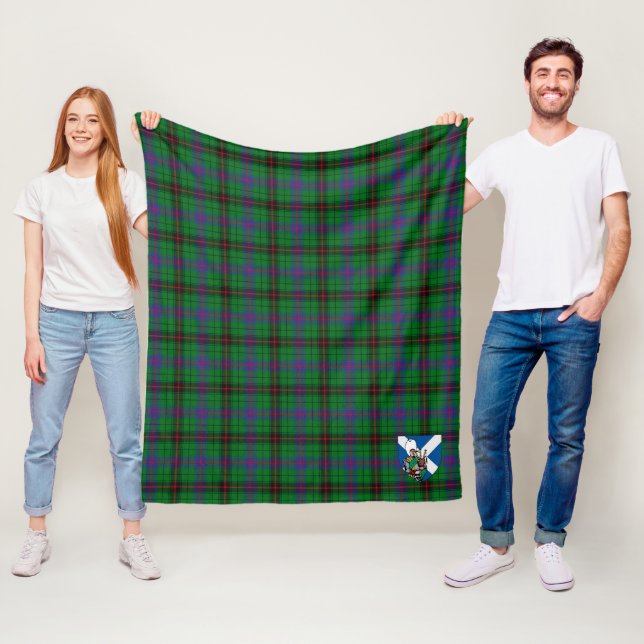 Couverture Polaire Tartan à carreaux Scotts Davidson (En situation)